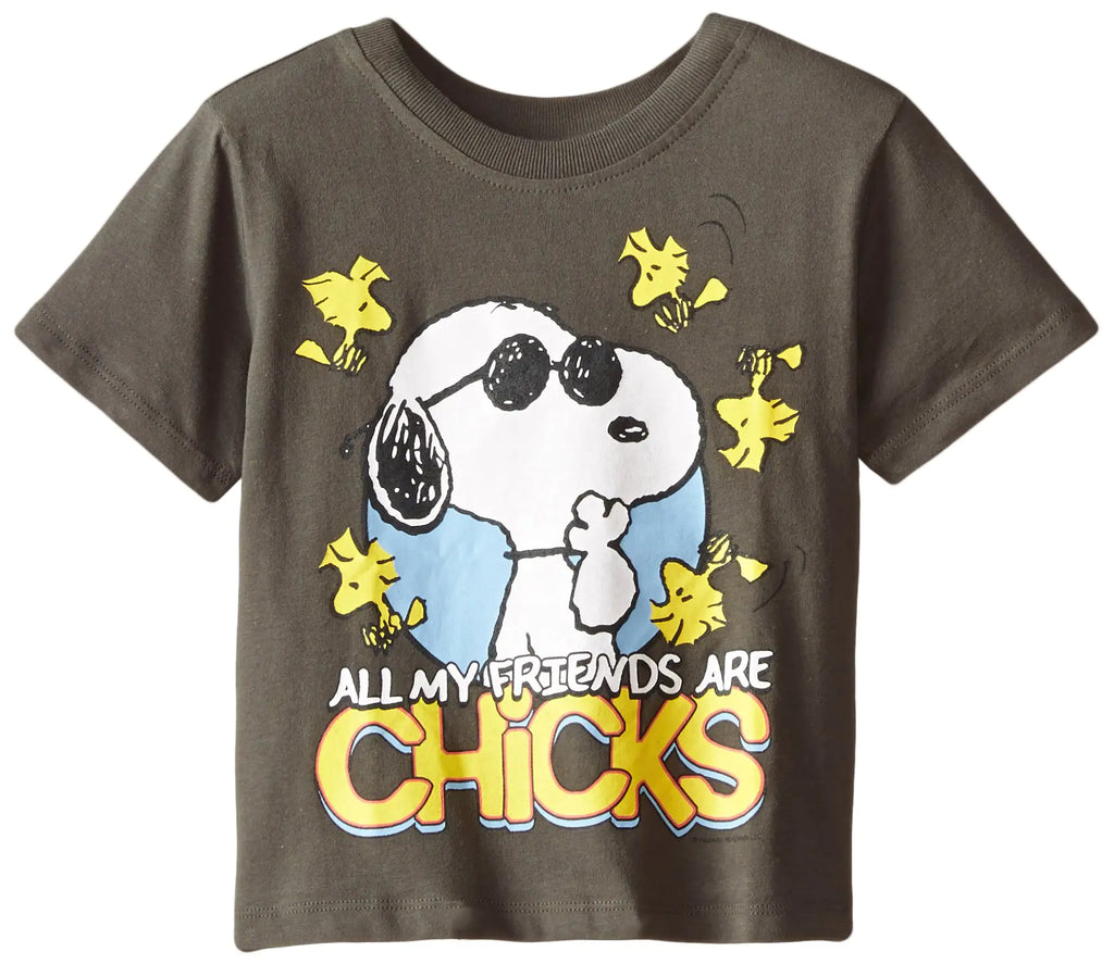 Peanuts Little Boys Toddler Short Sleeve T-Shirt Charcoal 3T - My Store