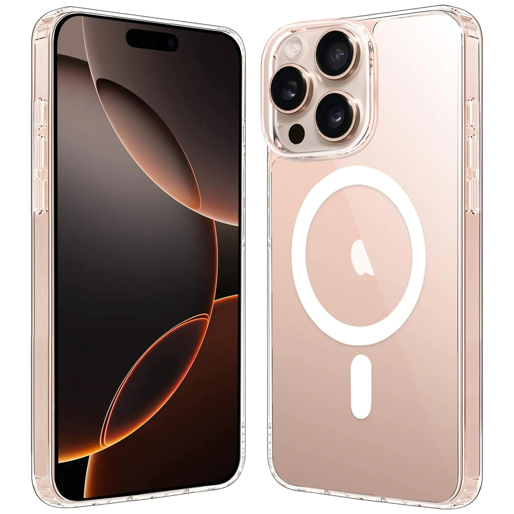 Hsefo Magnetic Case for iPhone 16 Pro Case 6.3-Inch Compatible with MagSafe Wireless Charging Transparent Anti-Scratch Back Shockproof Slim Thin Phone Case Cover