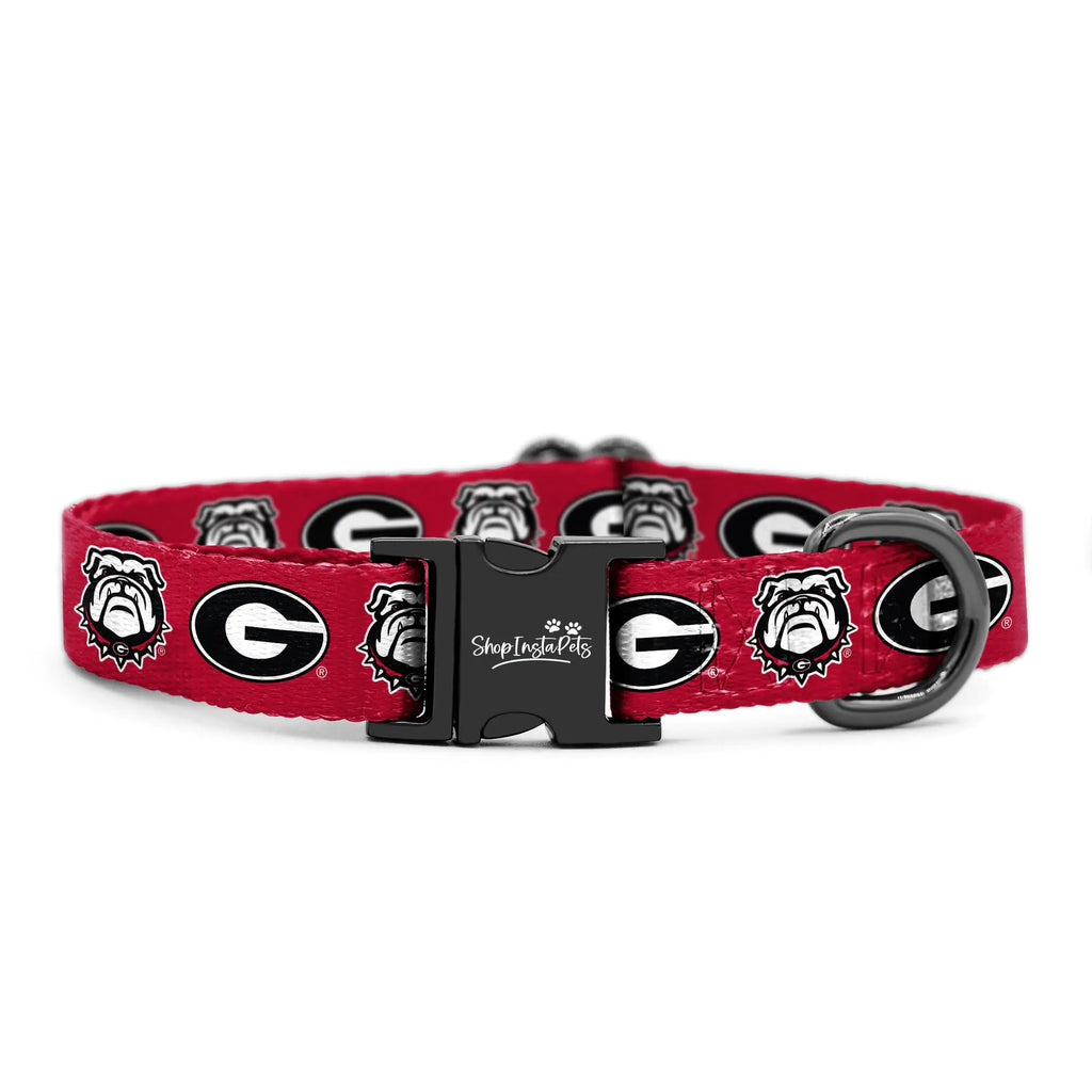 Georgia Bulldogs Custom Handmade Adjustable Nylon Collars and Leashes (XS Collar)