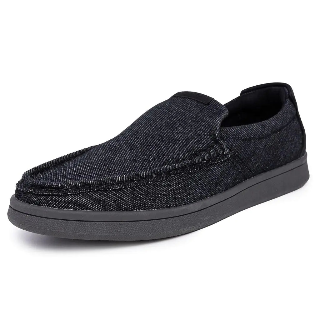 Nautica Mens Slip-On Loafers Casual Moc Toe Sneakers Boat Shoes Slipper for Men – Lightweight Comfortable & Breathable-Derwin-Black Denim-Size 13