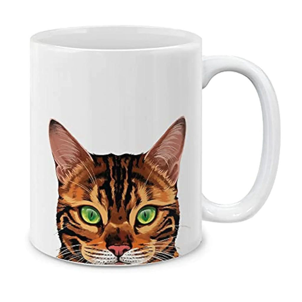 MUGBREW Spotted Brown Bengal Cat Ceramic Coffee Mug Tea Cup 11 OZ