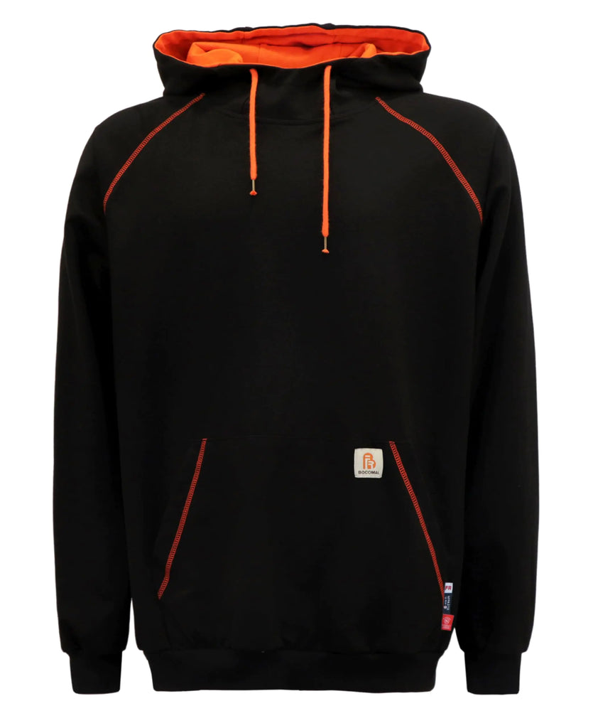 BOCOMAL FR Hoodies Pullover 10.5oz Cottoon Fleece Flame Resistant Mens Hooded Sweatshirts