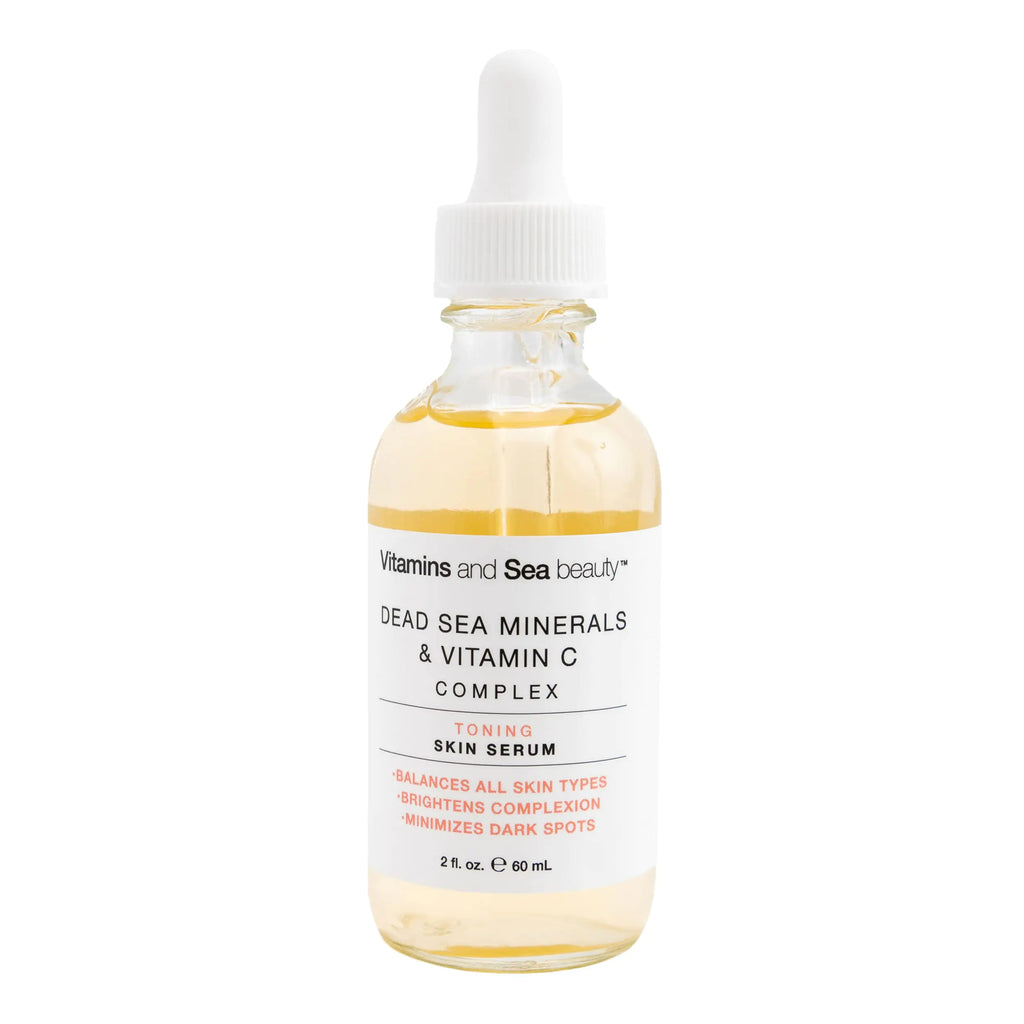 Vitamins and Sea Beauty Dead Sea Minerals and Vitamin C Serum for Face Skin Tone Correcting Dark Spot Corrector Antioxidant Hydrating Anti Aging Facial Serum for Glowing Skin 2 fl oz