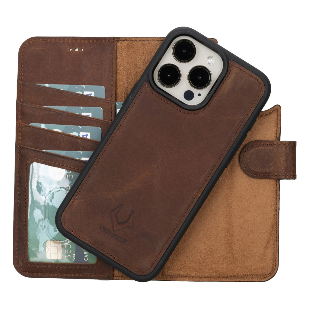 IPhone 14 folio case leather card holder