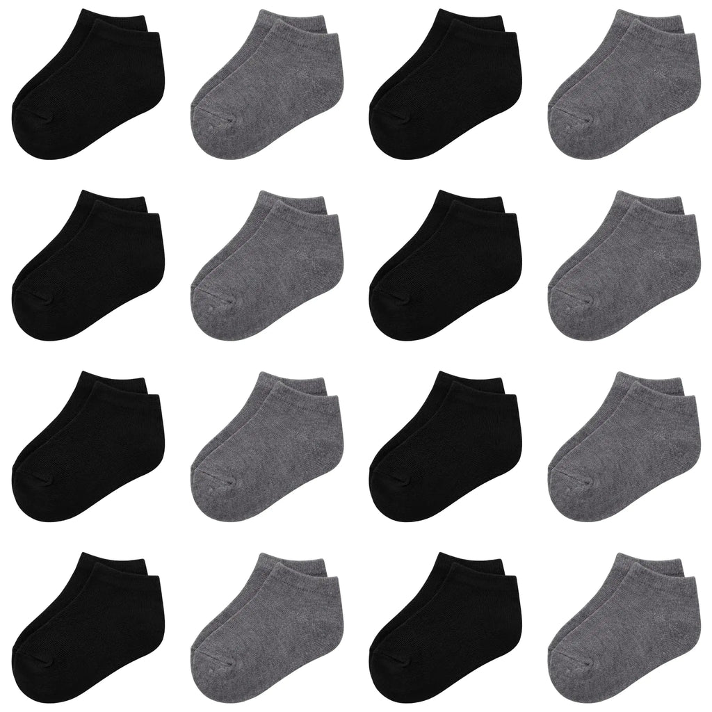 Tenpluszero Toddler Socks - 16 Pack Kids Low Cut Athletic Ankle Socks Baby Boys Girls Breathable Socks Bulk - My Store