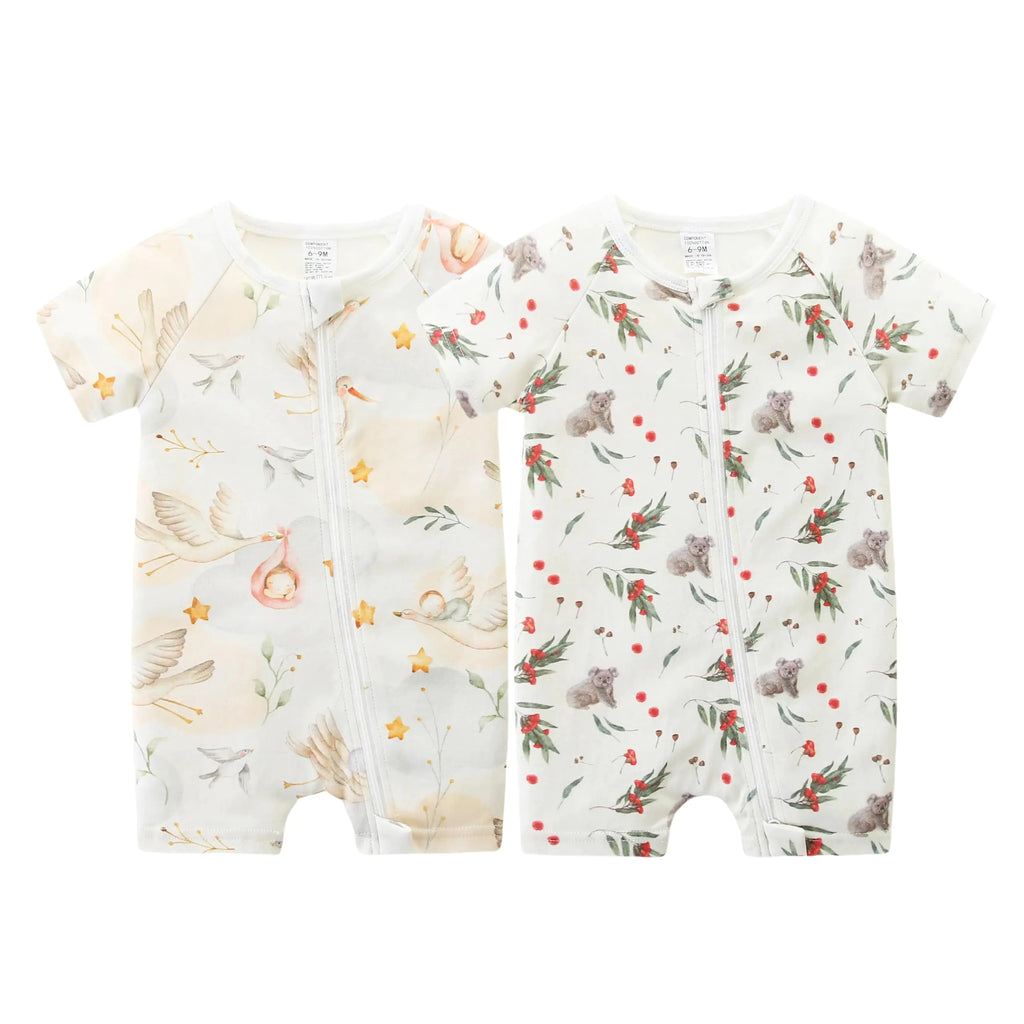 Baby Boy Girl Coming Home Jumpsuits Cotton Rompers Gift Swan+Koala Bodysuit - My Store