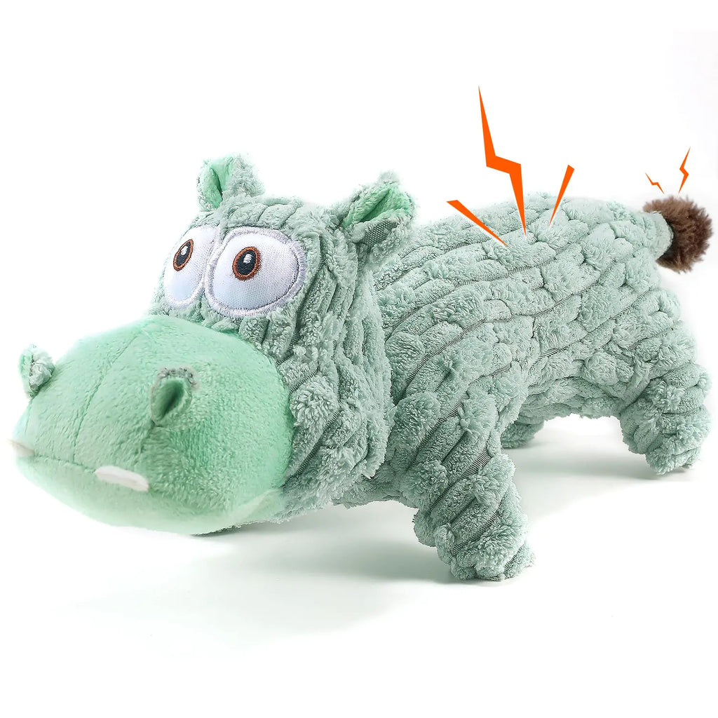 FOXYYDS Dog Toys for Aggressive Chewers Puppy Toys Dog Toys to Keep Them Busy - for Small Medium and Large Dogs Outdoor Indoor Play Interactive Squeaky Dog Toys - Hippo