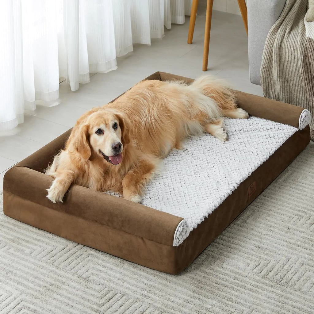 WNPETHOME Orthopedic Dog Beds Large Sized Dog Large Dog Bed Foam Pet Couch Bed with Washable Cover Waterproof Washable Dog Bed Sofa