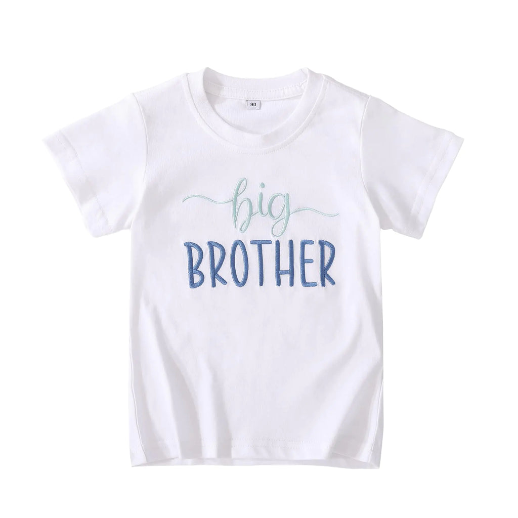 Big Brother Shirt for Toddler Baby Boys Announcement T Shirt Sibling Outfit Clothes 1-5t (18 Months Short Sleeve White) - My Store